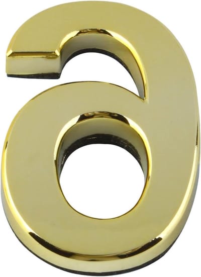 Huisnummer Goud - Adresnummer Deurnummer - Huis Markeren - Zelfklevend ABS Plastic - 50 mm Hoogte - Goud