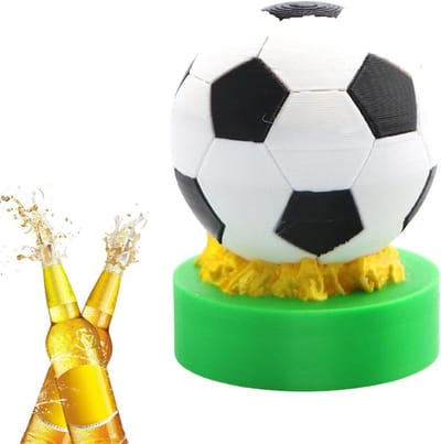 Flesopener Voetbal - Bieropener Drankopener - Dranken Openen - Voetbalvormig Design - 6.5 cm - Multicolor