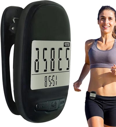 Stappenteller Clip-on - Kilometerteller Fitness - Activiteit Bijhouden - Groot Digitaal LCD - 6x5x2.2 cm - Zwart
