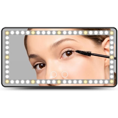 Auto-make-upspiegel met LED-licht Co-Pilot Zonneklep Make-up Lichtspiegel Driekleurig licht 1500mAh wit