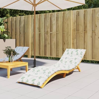 Ligstoel Kussen - Tuinkussen Zitkussen - Buiten Ontspannen - Waterafstotend Oxford-stof - 200 x 70 x 4 cm - Bladpatroon