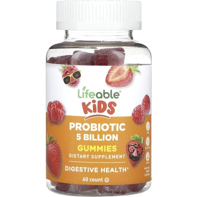 Lifeable, probiotische gummies voor kinderen, natuurlijke bes, 5 miljard, 60 gummies