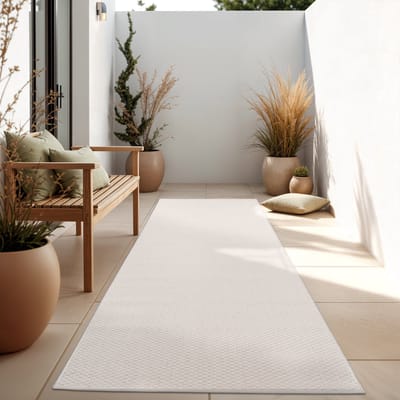 Paco Home In-& Outdoor Balkon Terras Keukenvloerkleed Eenkleurig Gemêleerd Patroon 60x100 cm