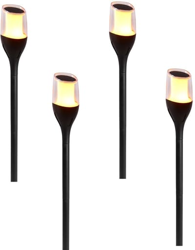 Set van 4 markeringslampjes met vlameffect op zonne-energie H80CM FARELY