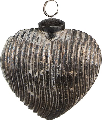 Clayre & Eef Kerstbal Overig 11x5x12 cm Grijs Glas Kerstballen
