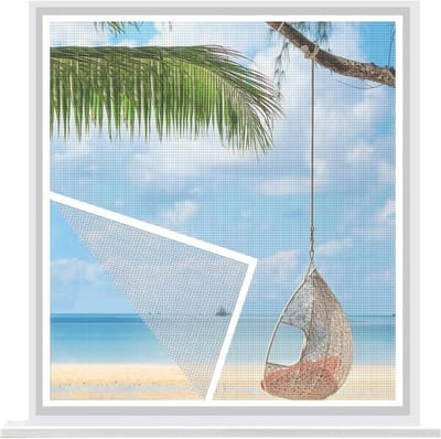 Horraam Opvouwbaar - Vliegenhor Ramen - Insecten Buiten Houden - Zonder Boren Monteren - 75x190cm - Wit