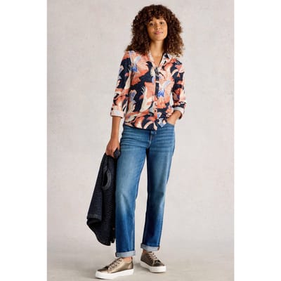 White Stuff Annie Printed Sparkle Shirt Navy Print Taglia: 10 | Magliette intime Outlet | Donna | Blu