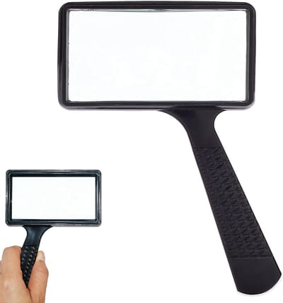 Handheld Vergrootglas met 10x Vergroting - Ideaal voor Lezen van Documenten, Kaarten en Kranten, Geschikt voor Senioren met HD Glas