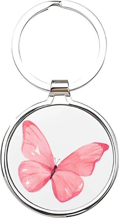 Akyol - Vlinder Sleutelhanger - vlinder - Dierenliefhebbers - roze vlinder - butterfly - insect - teken van vrijheid - vliegend insect - vlinders - tuindieren - kapel - cadeau voor je vriendin - 4 x 7,5 CM