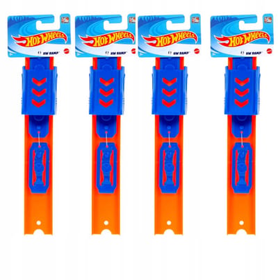 Hot Wheels Racebaan Uitbreidingsset met 4 Rechte Rails en Rampen