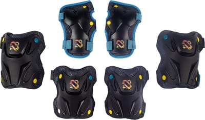 Nijdam Skate Beschermset Kinderen - Path Defender - Zwart/Blauw - M