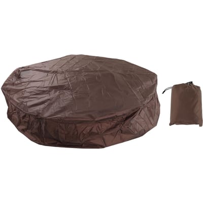 Stofhoezen voor tuinmeubelen Ronde badkuiphoes 190 Zilver Polyester Taft Hot Tub Waterdicht 190x30cm koffie