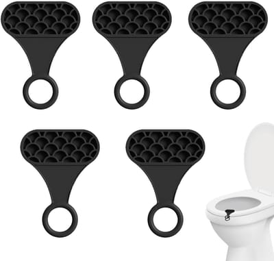 Toiletbrilhouder clip - Toiletdeksel lifter - Hygiënisch toiletbezoek - Zelfklevend siliconen - 10x10 cm - Zwart