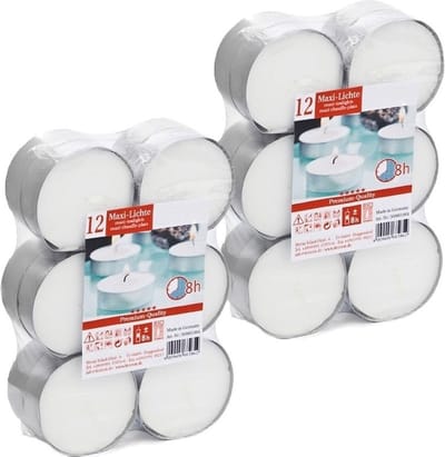 Trend Candles Waxinelichtjes - 24x stuks - 8 branduren - Geurloze kaarsen - Theelichtjes