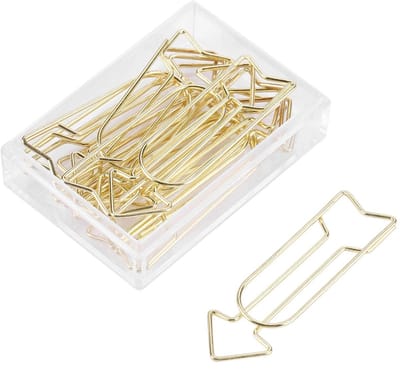 Dailygoods- Paperclip Set van 12 - Metalen Bladwijzer - Kantoor/School - Antislip - Schattige Pijlvorm - Hoogwaardige Klemkracht