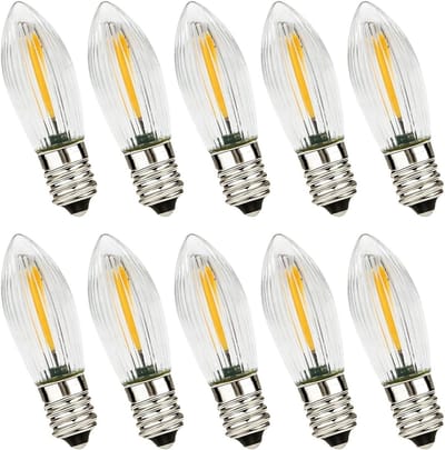 SnelShoppen - 10 stuks E10 LED-lampjes, Vervangingslampjes 10V-55V, 0,2W Heldere Kaarslampjes voor Kerstverlichting, Decoratieve Kroonluchters, Feestv