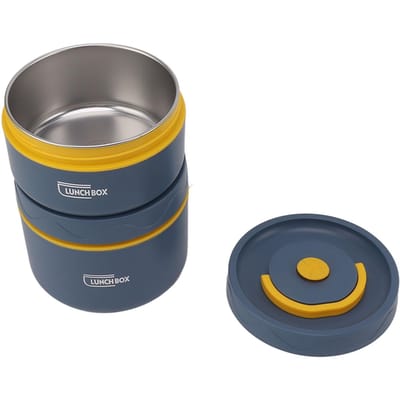 Bento Lunchbox Rond met Deksel Tas Lekvrij Roestvrij Staal Veilig Grote Capaciteit Makkelijk Schoon te Maken Lunchcontainer voor [Insulated]2 pack + insulation bag