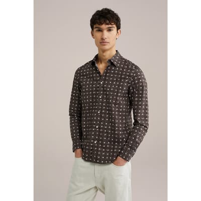 WE Fashion Shirt Dark Brown Taglia: XS | Maglie a manica lunga Outlet | Uomo | Marrone