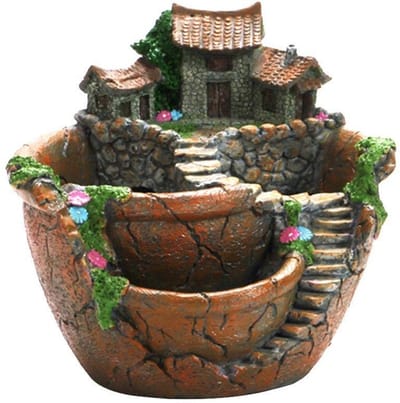 Dailygoods- Plantenpot Creatief - Mini-Vetplantenpot - Decoratie voor Binnen/Buiten - Lichtgewicht Hars - Meerlagig Ontwerp - Geschikt voor Tuinieren - Bloempot