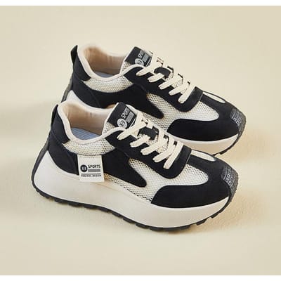 Nieuwe Dad Shoes voor Dames In Zomer Studenten Sport en Vrije Tijd Mesh Ademend en Hoogteverhogend 40 black