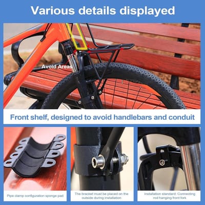 Metalen Fietsmand - Voorrek Fietsmand - Fietsen Boodschappen - Snelontgrendelingshouder - 35 x 25 x 20.5 cm - Meerkleurig