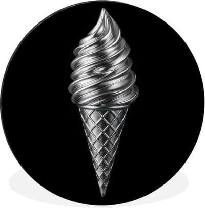 WallCircle - Wandcirkel - Muurcirkel - Softijs - Realistisch - Futuristisch - Aluminium - Dibond - 30x30 cm - Binnen en Buiten
