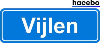 Hacebo - Plaatsnaam Sticker - 29x10 CM - Vijlen sticker - Verkeersborden sticker - grappige cadeaus - Vijlen