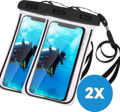 2x Waterdichte Telefoonhoesjes - Onderwater Hoesje - Willekeurige kleur - Zwart - Geschikt voor alle telefoons - Ook Voor Paspoort En Betaalpassen