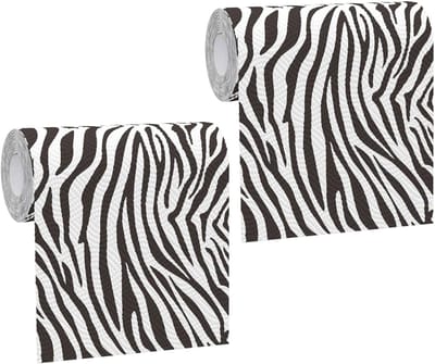 Keukenrol Zebra Print - Papieren Handdoeken - Snelle Schoonmaak - Extra Absorberend - 2 Rollen - Zwart