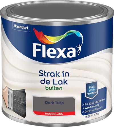 Flexa - Strak In De Lak Buitenlak Hoogglans - Dark Tulip - Mengverf - 500 Ml