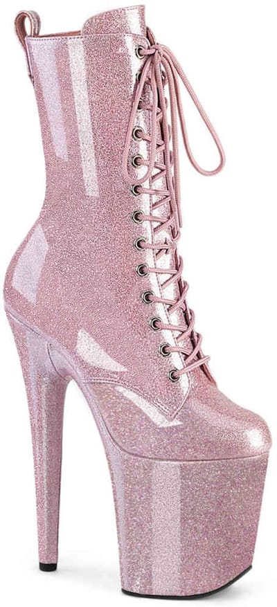 Pleaser - FLAMINGO-1040GP Plateau Laarzen, Paaldans schoenen - US 5 - 35 Shoes - Roze
