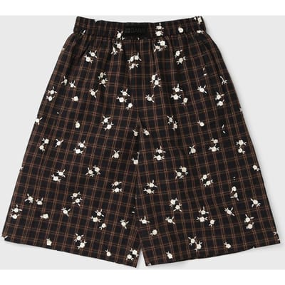 Yarn Dyed Check Flower Shorts