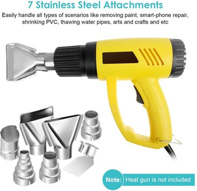Dailygoods- Heißluftpistole Düse Set - 7 Stuks - Roestvrij Staal - Voor 1500-2000W - Corrosiebestendig - Verschillende Vormen - Sproeier