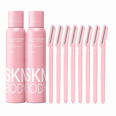 SKNBODY 2x Hair Identifier Spray + 8x Dermaplaning Mesjes - Voor Donshaartjes en Gezichtshaar