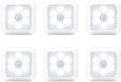 Nachtlampje - LED-lamp met bewegingssensor - Nachtlampje voor volwassenen - Verlichting - LED-lamp - Ingebouwde batterij - Automatische verlichting voor trappenhuizen, gangen en kasten - Magnetische bevestiging - Verpakking van 6 stuks