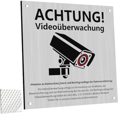 Videobewaking Schild 15x15 cm voor Privacy en Veiligheid