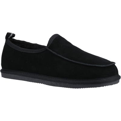 Hush Puppies Charles Suède Herenpantoffels Zwart