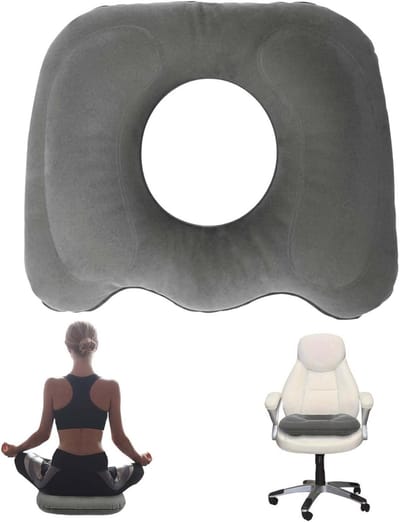 Verstelbaar Orthopedisch Kussen voor Aambeien, Opblaasbaar Zitkussen voor Stoel en Rolstoel, Verlichting van Coccyx Pijn en Ongemak