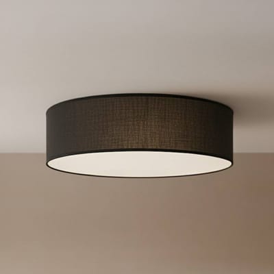 Milagro Lighting Plafondlamp Marshall, zwart, Ø 50 cm, metaal/rotan