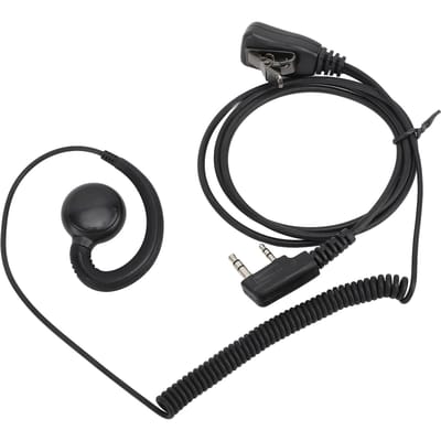 Oordopje met enkele draad en oorhaak, ingebouwde microfoon, push-to-talk, K-stekker, oortelefoon voor portofoon UV 5R BF