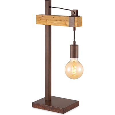 Home Sweet Home - Metalen tafellamp - Industriële stijl - Roest - 15 x 26 x 55 cm - Ontworpen voor gebruik in slaapkamers en woonkamers - Met