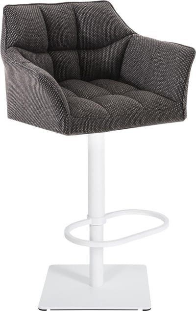 CLP Barkruk Damaso met stoffen bekleding, draaibaar en in hoogte verstelbaar, tot 240 kg wit/titanium grijs