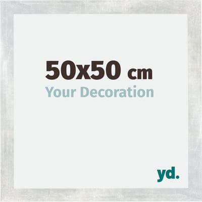 Your Decoration - Fotolijst 50x50 cm - MDF - Zilver Glanzend Vintage - Mura