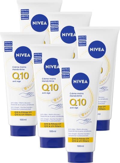 NIVEA Q10 Anti-Age Handcrème - Handverzorging - Hand Cream- 24 uur lang zachte handen - Voordeelverpakking - 100 ml 6 x