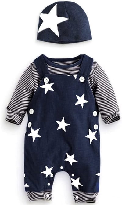 Famanu – Babykleding set 3-delig, katoen, lange mouw, comfortabel outfit voor pasgeborenen en ’s