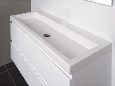 INK Dock wastafel Polystone zonder kraangat 6x60x40cm Glans wit