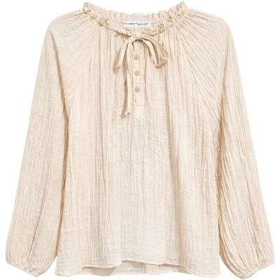 Ronde Hals Blouse met Strikdetails