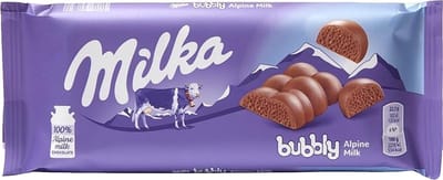 6 Repen Milka Chocoladereep Bubbly á 100 gram - Voordeelverpakking Snoepgoed
