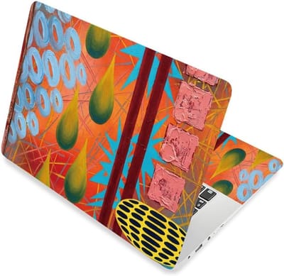 Geometrische Kunst Laptop Skin Sticker voor Universele Computers en Notebooks - Zelfklevende en Verwijderbare PVC Beschermfolie 9,27 x 12,38 cm