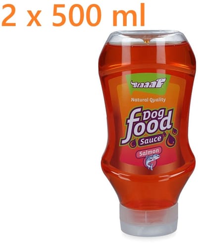 Braaaf - hondensnack zalmolie *** 2 X *** 500 ml voor honden en katten - smaakvol aanvullende diervoeding - gunstig voor weerstand en vacht